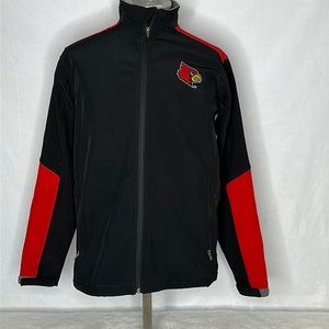 Men's Red Black  Louisville Cardinals Softshell Full-Zip Jacket Medium (38/40)